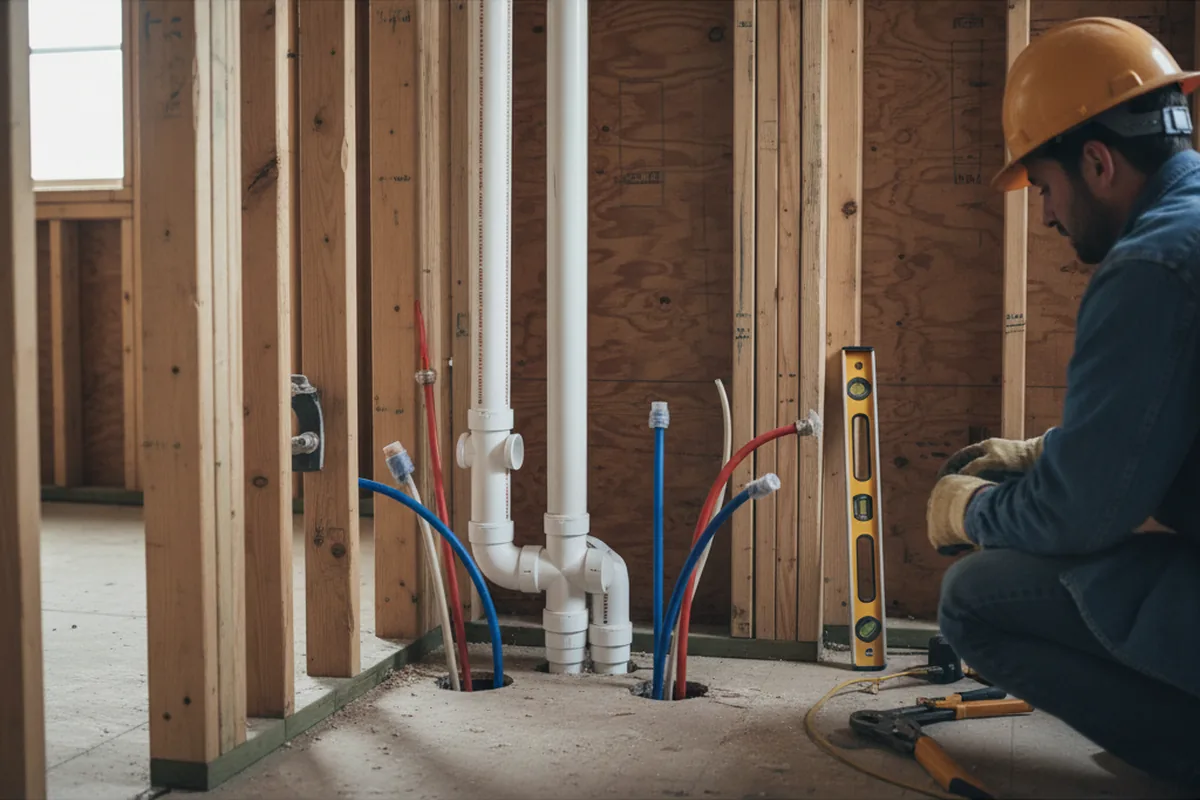 Drain and supply rough-in during Garbage Disposal Repair in Cramerton